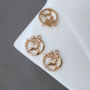 10pcs flower Zirconia Connecto Charm Pedant , CZ Pave flower Pendant, Rhinestone Charm
