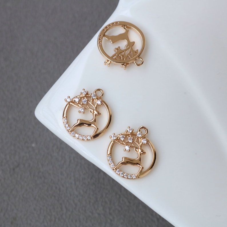 10pcs flower Zirconia Connecto Charm Pedant , CZ Pave flower Pendant, Rhinestone Charm
