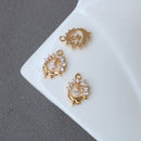 10pcs flower Zirconia Connecto Charm Pedant , CZ Pave flower Pendant, Rhinestone Charm