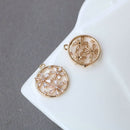 10pcs flower Zirconia Connecto Charm Pedant , CZ Pave flower Pendant, Rhinestone Charm