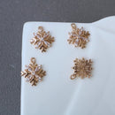 10pcs Snowflake Zirconia Connecto Charm Pedant ,four-petal flower, five-petal flower, cross CZ Pave flower Pendant, Rhinestone Charm