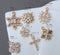 10pcs Snowflake Zirconia Connecto Charm Pedant ,four-petal flower, five-petal flower, cross CZ Pave flower Pendant, Rhinestone Charm