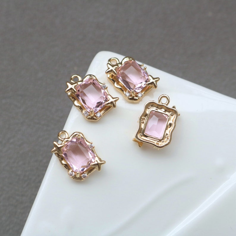 10pcs square CZ Pave Charm, 12x16mm Zircon Pendant, Jewelry Making, Zircon Material Craft Supplies