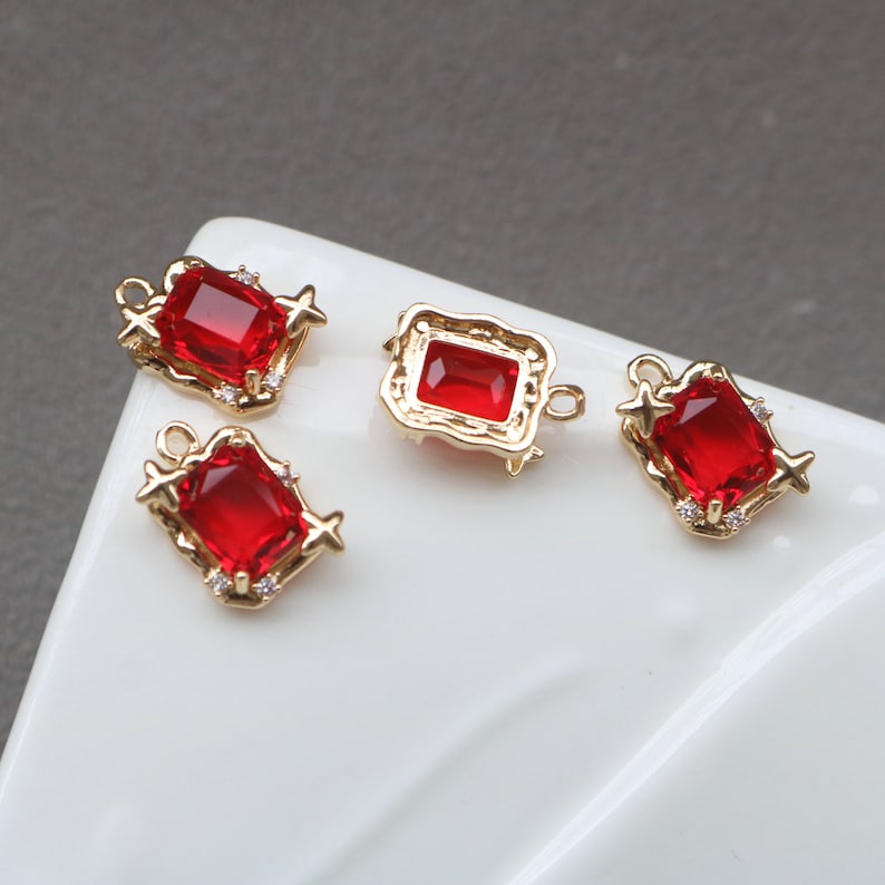 10pcs square CZ Pave Charm, 12x16mm Zircon Pendant, Jewelry Making, Zircon Material Craft Supplies