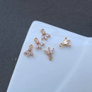 10pcs flower Zirconia Connecto Charm Pedant , CZ Pave flower Pendant, Rhinestone Charm