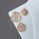 10pcs flower Zirconia Connecto Charm Pedant , CZ Pave flower Pendant, Rhinestone Charm