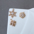 10pcs Snowflake Zirconia Connecto Charm Pedant ,four-petal flower, five-petal flower, cross CZ Pave flower Pendant, Rhinestone Charm