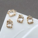 10pcs square CZ Pave Charm, 12x16mm Zircon Pendant, Jewelry Making, Zircon Material Craft Supplies