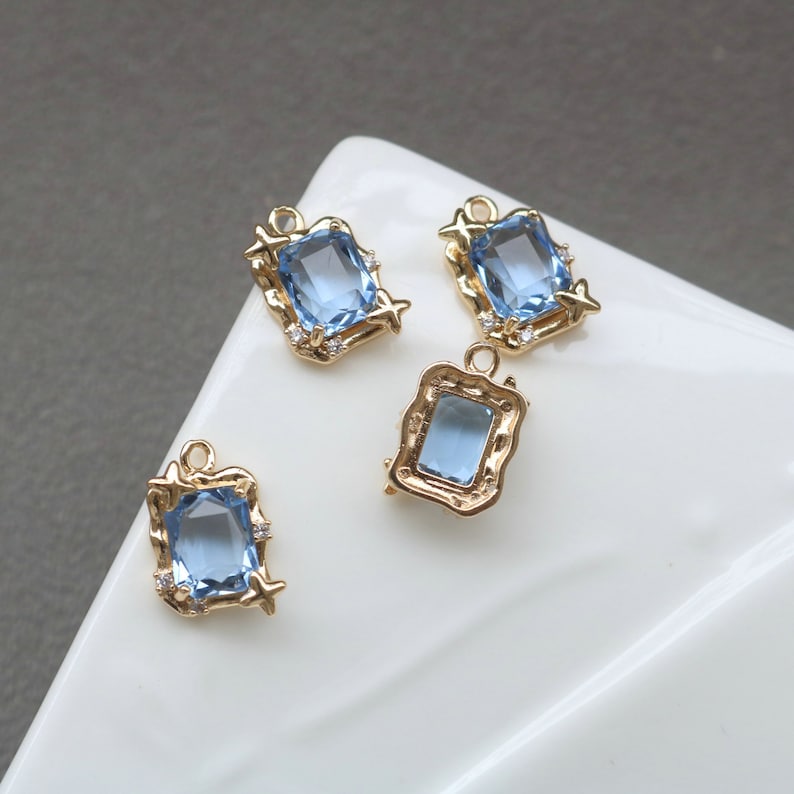 10pcs square CZ Pave Charm, 12x16mm Zircon Pendant, Jewelry Making, Zircon Material Craft Supplies