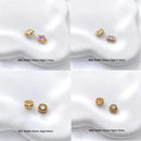 4/10Pcs18K Gold Plated brass Spacer Beads, Fake Purple Moonstone beads, Flat Round Beads,Cake Beads, Focal beads,Cat Eye Beads
