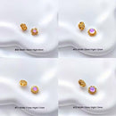 4/10Pcs18K Gold Plated brass Spacer Beads, Fake Purple Moonstone beads, Flat Round Beads,Cake Beads, Focal beads,Cat Eye Beads