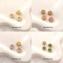 10Pcs18K Gold Plated brass Spacer Beads, Fake Purple Moonstone beads, Flat Round Beads,Cake Beads, Cat Eye Beads, Tube Spacer Beads