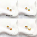 10Pcs 18K Gold Plated brass Spacer Beads,Hollow Out beads,Flat Round Beads,Cake Beads,Focal Cat Eye Beads, DIY Craft Supplies