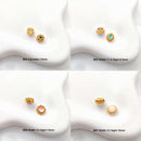 10Pcs 18K Gold Plated brass Spacer Beads,Hollow Out beads,Flat Round Beads,Cake Beads,Focal Cat Eye Beads, DIY Craft Supplies