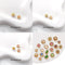 10Pcs 18K Gold Plated brass Spacer Beads,Hollow Out beads,Flat Round Beads,Cake Beads,Focal Cat Eye Beads, DIY Craft Supplies