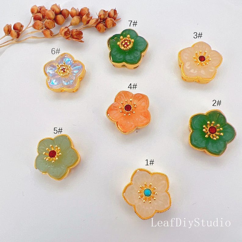 10Pcs 18K Gold Plated brass Spacer Beads, petal Hollow Out beads,Flat Round Beads,flower Beads,DIY Craft Supplies