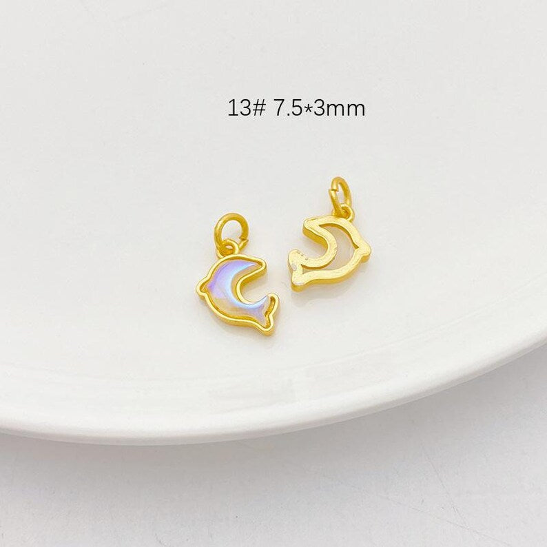 10Pcs 18K Gold Plated brass Spacer Beads, petal Hollow Out beads, flower Beads,Materials and Accessories for Handmade DIY Beaded Bracelets