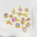 10Pcs 18K Gold Plated brass Spacer Beads, petal Hollow Out beads, flower Beads,Materials and Accessories for Handmade DIY Beaded Bracelets