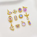 10Pcs 18K Gold Plated brass Spacer Beads, petal Hollow Out beads, flower Beads,Materials and Accessories for Handmade DIY Beaded Bracelets