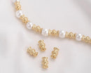 10pcs 7x4.5mm 14K Real Gold Plated Brass Retro Vase shaped Bead Spacers, Gold Plated Brass Bead Caps DIY Spacer bead Making Pendant Supplies