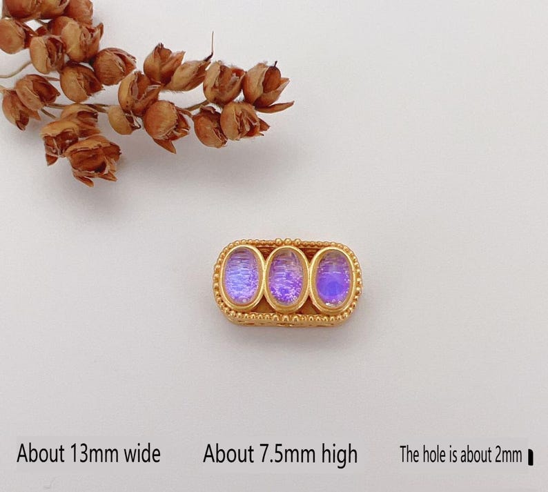10Pcs 18K Gold Plated brass Spacer Beads,Hollow Out beads,Flat Round Beads,Cake Beads,Focal Cat Eye Beads, DIY Craft Supplies