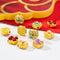 10Pcs 18K Gold Plated Brass Spacer Beads, Petal Hollow Out Beads, Flat Round Beads, Flower Beads, Four-leaf Clover and DIY Craft Supplies