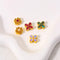 10Pcs 18K Gold Plated Brass Spacer Beads, Petal Hollow Out Beads, Flat Round Beads, Flower Beads, Four-leaf Clover and DIY Craft Supplies
