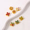 10Pcs 18K Gold Plated Brass Spacer Beads, Petal Hollow Out Beads, Flat Round Beads, Flower Beads, Four-leaf Clover and DIY Craft Supplies