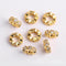 10Pcs 18K Gold Plated brass Spacer Beads,Hollow Out beads,Flat Round Beads,Cake Beads,Focal Cat Eye Beads, DIY Craft Supplies