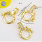 10Pcs 18K Gold Plated brass Spacer Beads,Hollow Out beads,Flat Round Beads,Cake Beads,Focal Cat Eye Beads, DIY Craft Supplies