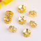 10pcs Gold Electroplated Copper Micro Pave Cubic Zirconia Round Spacer Beads, DIY Bracelet/Necklace Jewelry Findings Material
