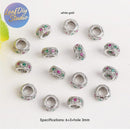 10Pcs 18K Gold Electroplated Copper Micro Pave Cubic Zirconia Round Spacer Beads, DIY Bracelet / Necklace Jewelry Findings Material