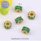 10Pcs Gold-Tone Micro Pave Double-Row Multicolored Cubic Zirconia Lucky Charms Beads, DIY Bracelet & Necklace Spacer Beads Jewelry Findings