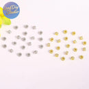 20pcs Gold Electroplated Copper Micro Pave Cubic Zirconia Round Spacer Beads, DIY Bracelet/Necklace Jewelry Findings Material