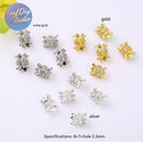 14K Gold- Spacer Beads with Micro Pave Cubic Zirconia, Slim Waist Flower Cap Spacer Beads, DIY Bracelet & Necklace Beading Jewelry Findings