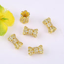 10pcs Beads with Micro Pave Multicolored Cubic Zirconia, Slim Waist Spacer Beads for DIY Bracelet and Necklace Beading Jewelry Findings