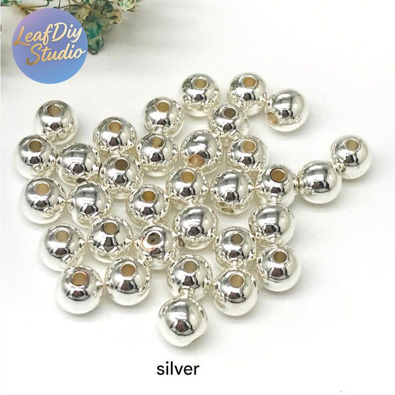 100pcs Seamless Round Ball Beads Spacer for Jewelry Making Findings