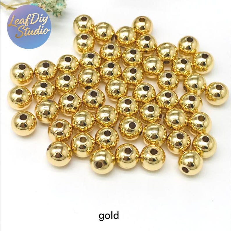 100pcs Seamless Round Ball Beads Spacer for Jewelry Making Findings