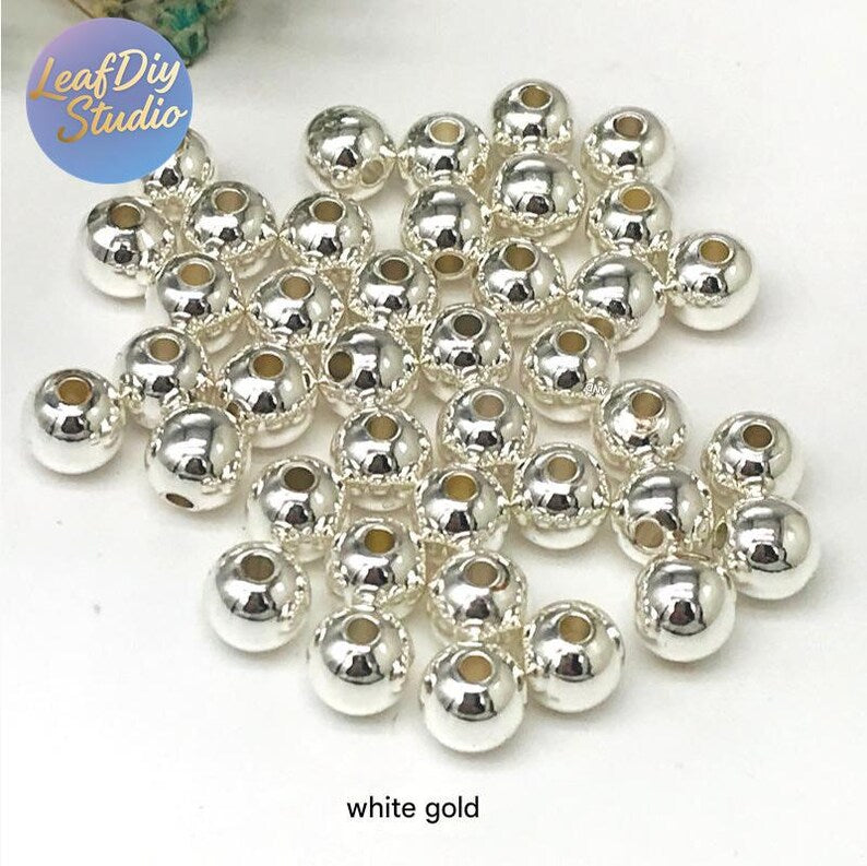 100pcs Seamless Round Ball Beads Spacer for Jewelry Making Findings