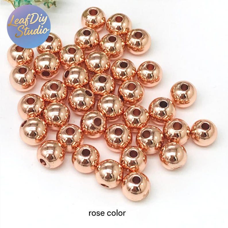 100pcs Seamless Round Ball Beads Spacer for Jewelry Making Findings