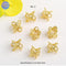 10Pcs 18K Gold Plated brass Spacer Beads,Hollow Out beads,Flat Round Beads,Cake Beads,Focal Cat Eye Beads, DIY Craft Supplies