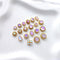 4/10Pcs18K Gold Plated brass Spacer Beads, Fake Purple Moonstone beads, Flat Round Beads,Cake Beads, Focal beads,Cat Eye Beads