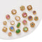 10Pcs 18K Gold Plated brass Spacer Beads,Hollow Out beads,Flat Round Beads,Cake Beads,Focal Cat Eye Beads, DIY Craft Supplies