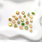 10Pcs 18K Gold Plated brass Spacer Beads,Hollow Out beads,Flat Round Beads,Cake Beads,Focal Cat Eye Beads, DIY Craft Supplies
