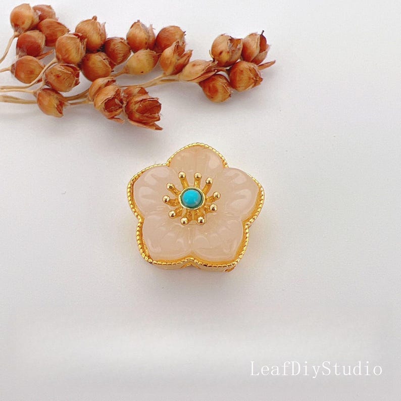 10Pcs 18K Gold Plated brass Spacer Beads, petal Hollow Out beads,Flat Round Beads,flower Beads,DIY Craft Supplies