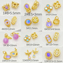 10Pcs 18K Gold Plated brass Spacer Beads, petal Hollow Out beads, flower Beads,Materials and Accessories for Handmade DIY Beaded Bracelets