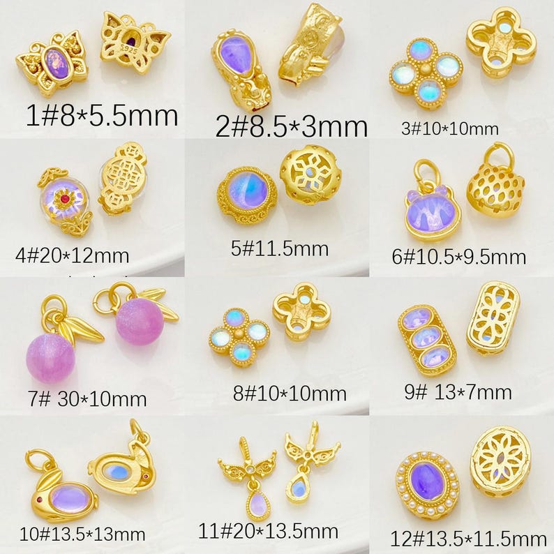 10Pcs 18K Gold Plated brass Spacer Beads, petal Hollow Out beads, flower Beads,Materials and Accessories for Handmade DIY Beaded Bracelets