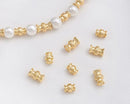 10pcs 7x4.5mm 14K Real Gold Plated Brass Retro Vase shaped Bead Spacers, Gold Plated Brass Bead Caps DIY Spacer bead Making Pendant Supplies