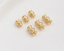 10pcs 7x4.5mm 14K Real Gold Plated Brass Retro Vase shaped Bead Spacers, Gold Plated Brass Bead Caps DIY Spacer bead Making Pendant Supplies