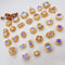 10Pcs 18K Gold Plated brass Spacer Beads,Hollow Out beads,Flat Round Beads,Cake Beads,Focal Cat Eye Beads, DIY Craft Supplies